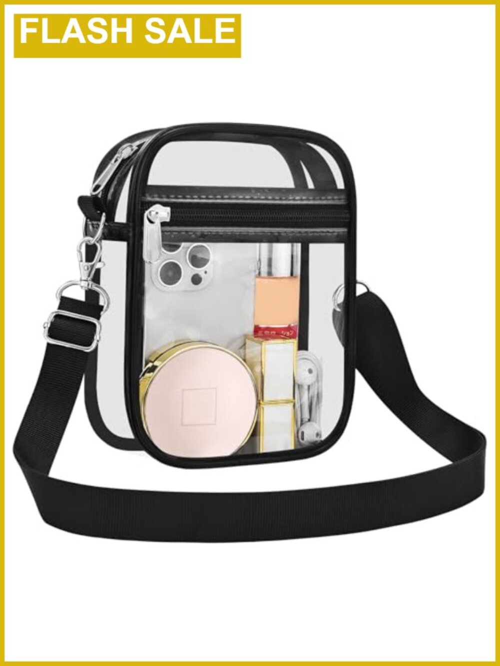 Clear Transparent Crossbody Messenger Bag Stadium Approved Waterproof PVC